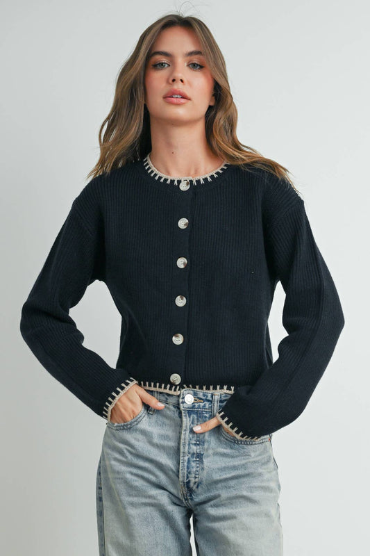 The Ivy Cardigan – Black Knit Classic