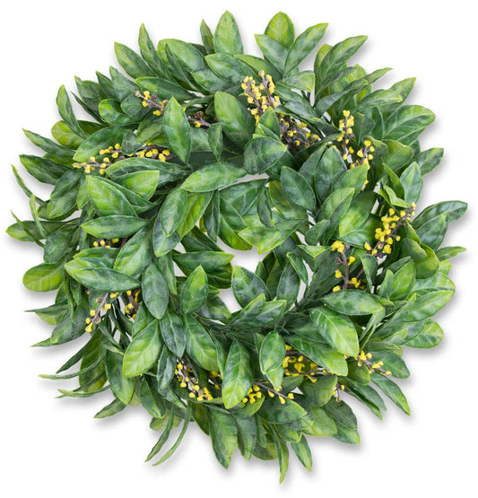 Magnolia Wreath with Yellow Flowers (12.5”)