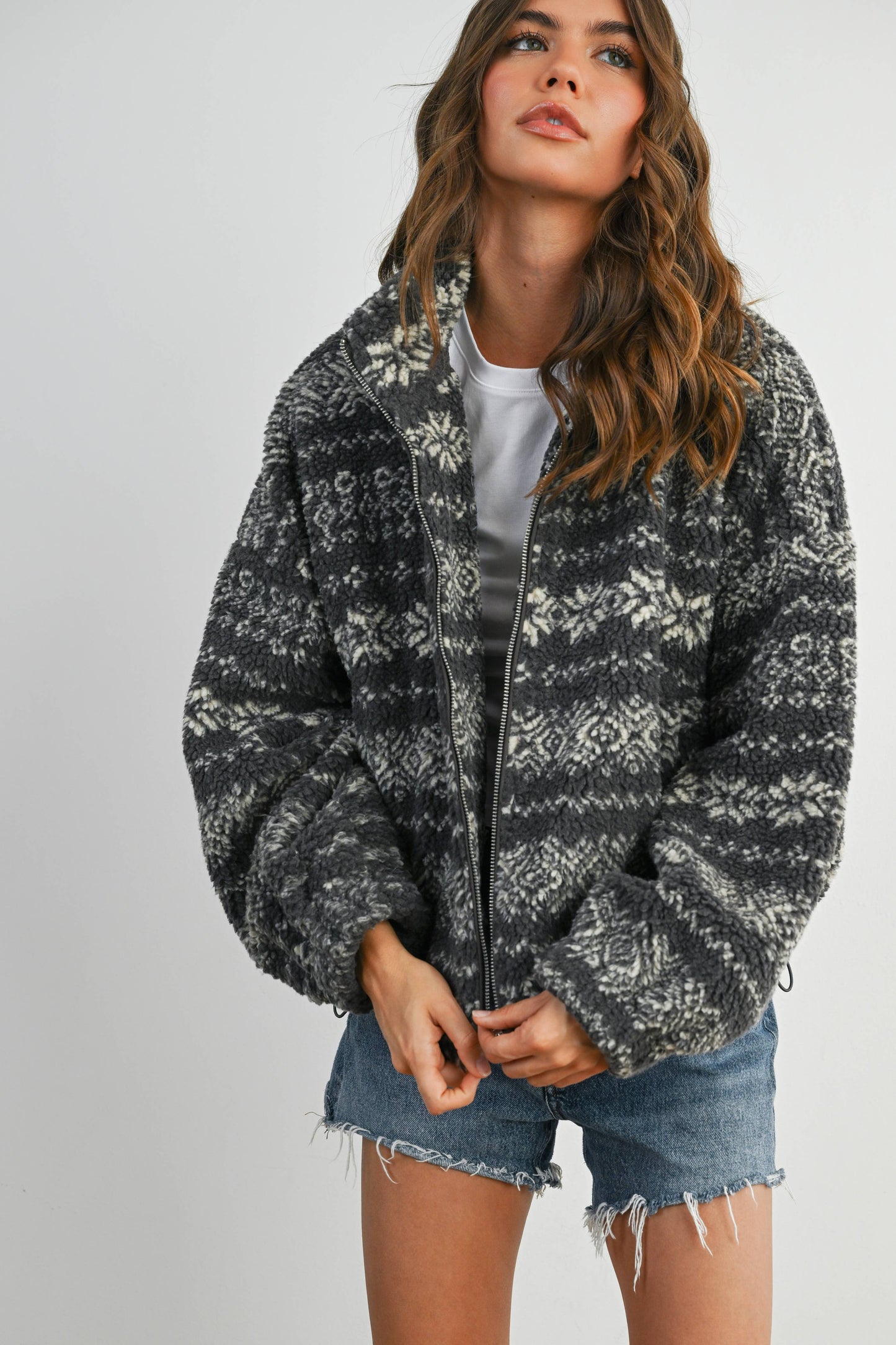 The Camden Jacket – Taupe Fleece Zip-Front
