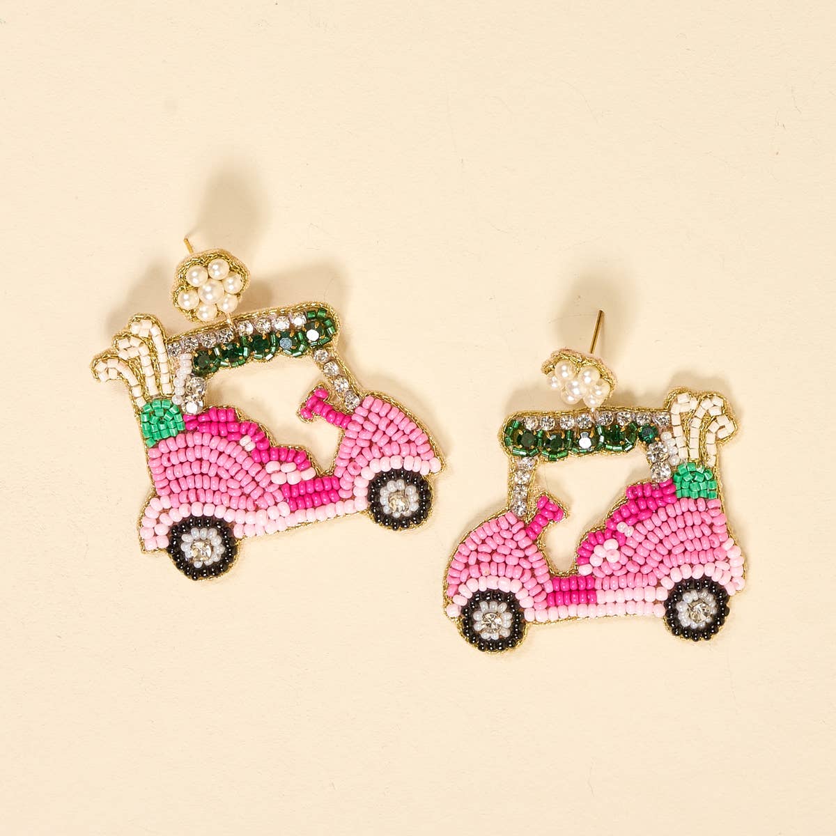 Beaded Earrings–Golf Cart