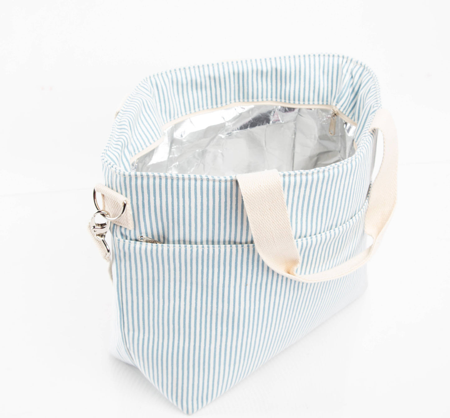 Striped Cooler Tote – Pastel Yellow