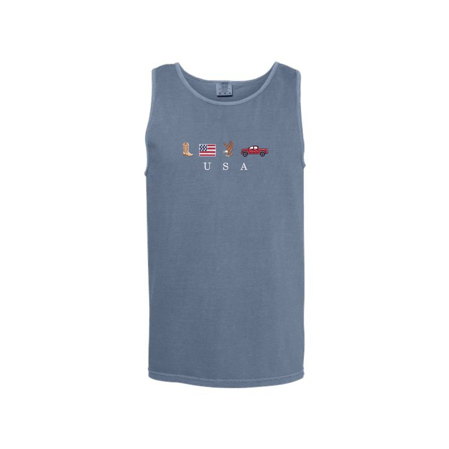 Embroidered USA Icons Tank Top