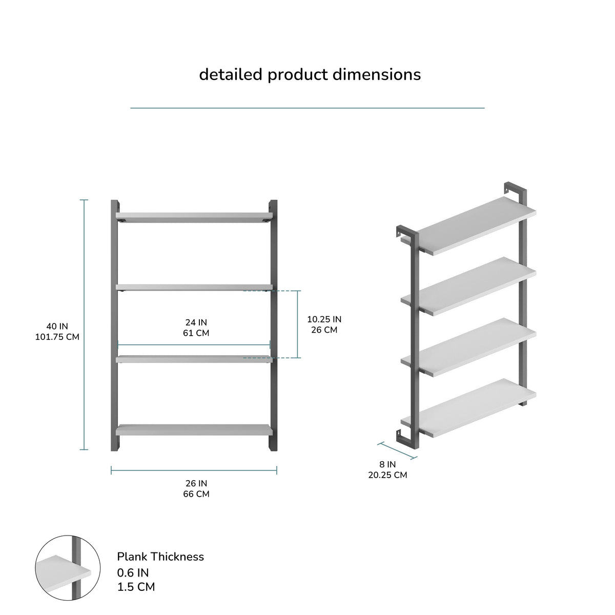 Phantom Solid Wood & Iron Wall Mounted Shelf for Living room
