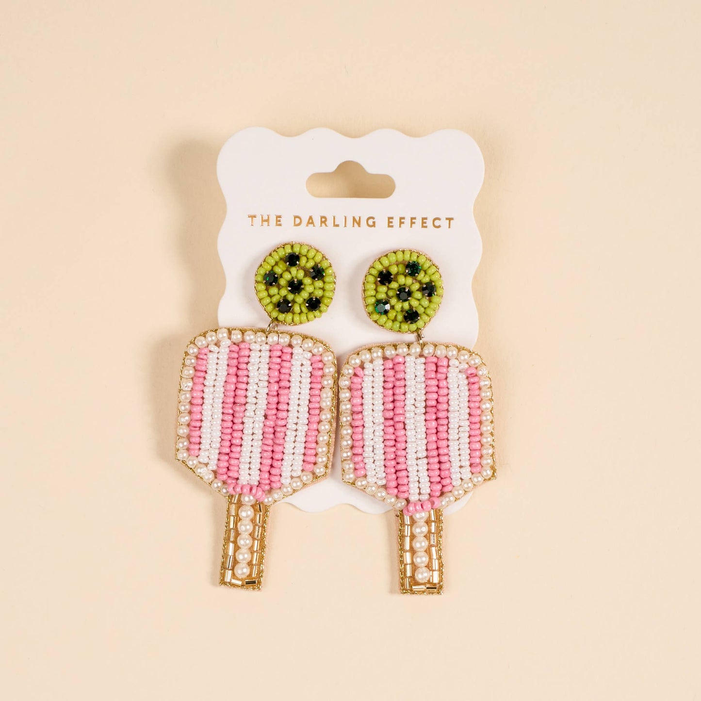 Beaded Earrings–Pickleball Paddle
