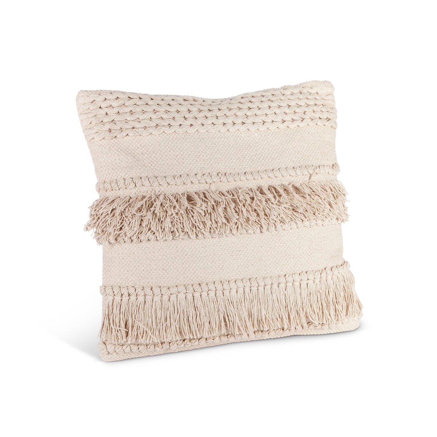 Promo Park Hill Collection Cotton Woven Fringe Square Pillow