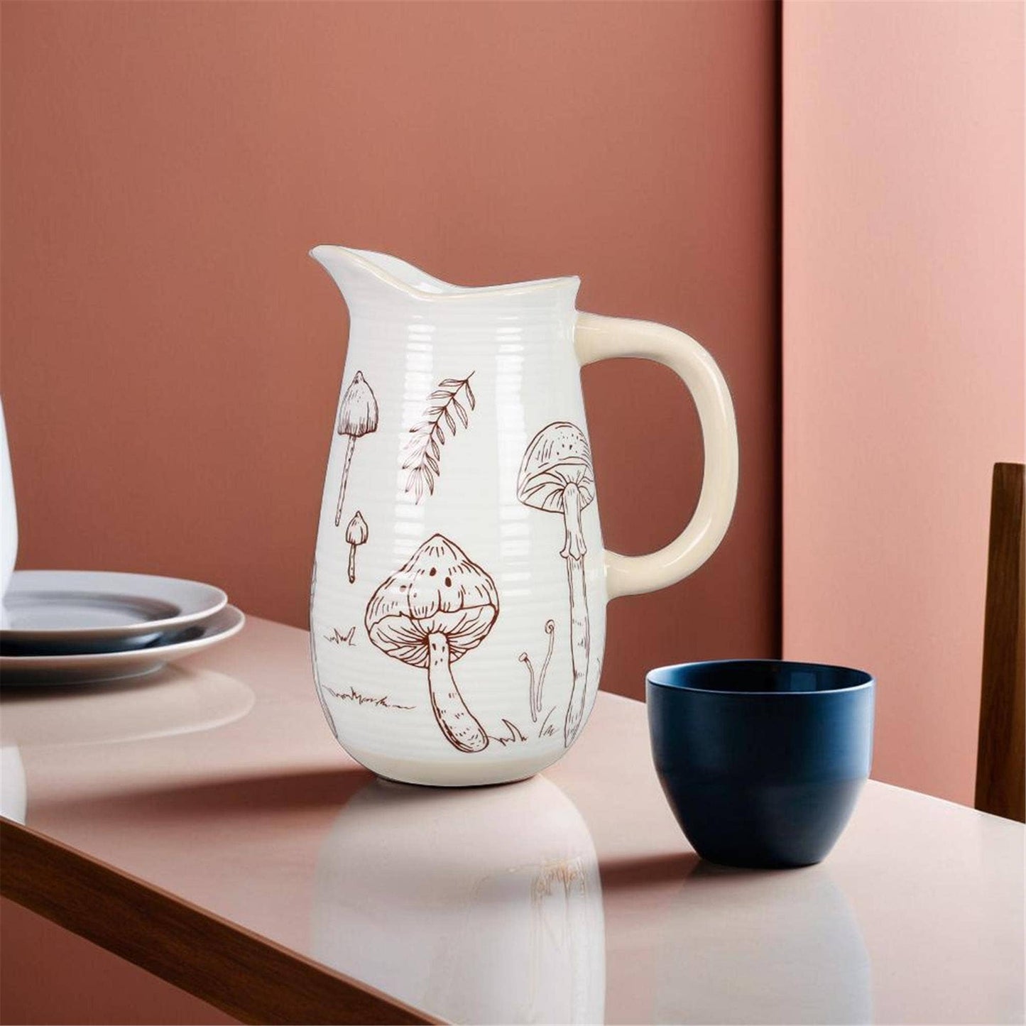 Ceramic Mushroom Vase/Water Pitcher  (SKU#: 22069)