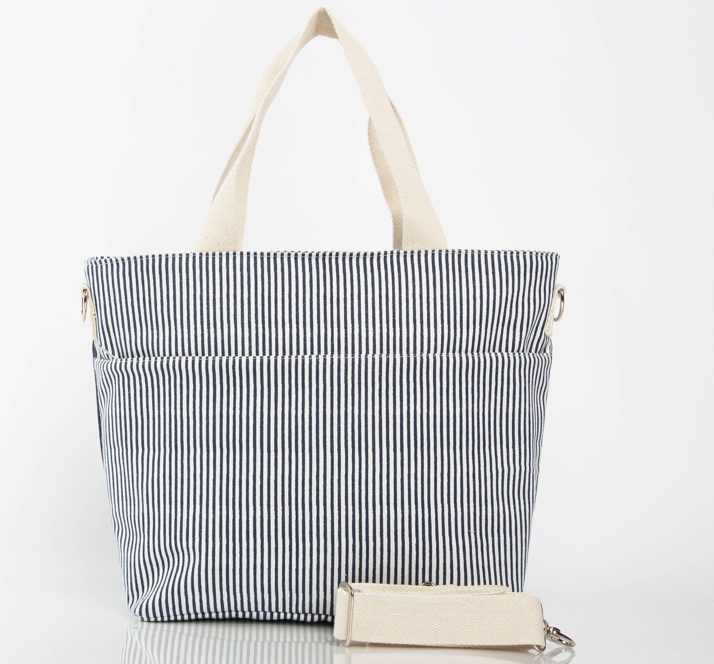Striped Cooler Tote – Pastel Yellow