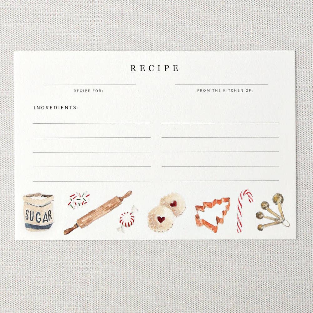 Holiday Baking Recipe Cards – Set of 12