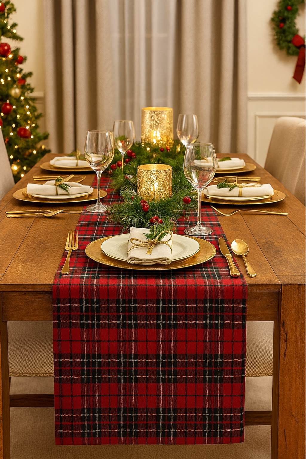 Classic Tartan Plaid Table Runner (16” x 36”)
