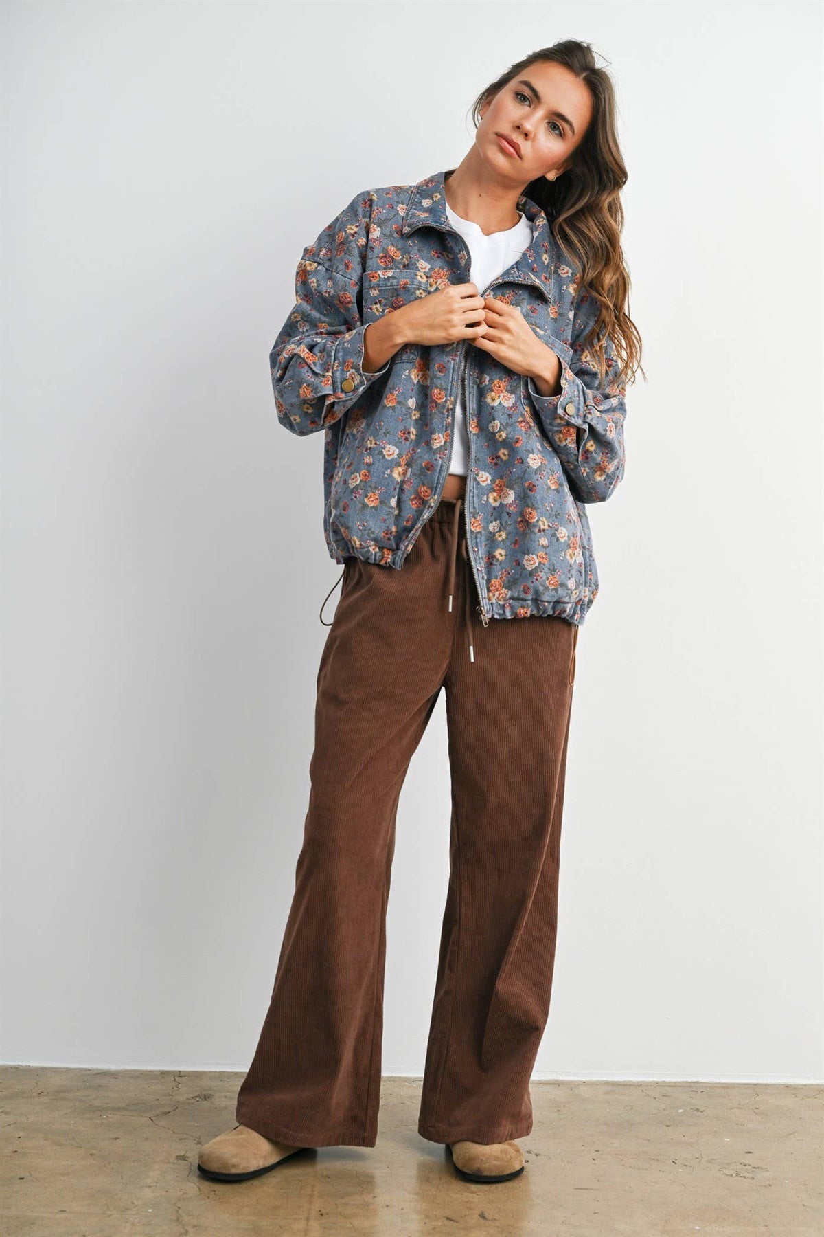 Floral Print Denim Jacket
