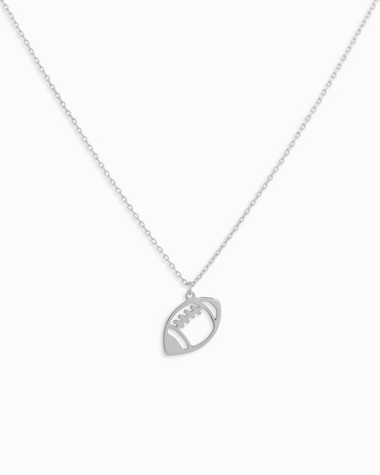 American Football Cutout Pendant Necklace: Gold