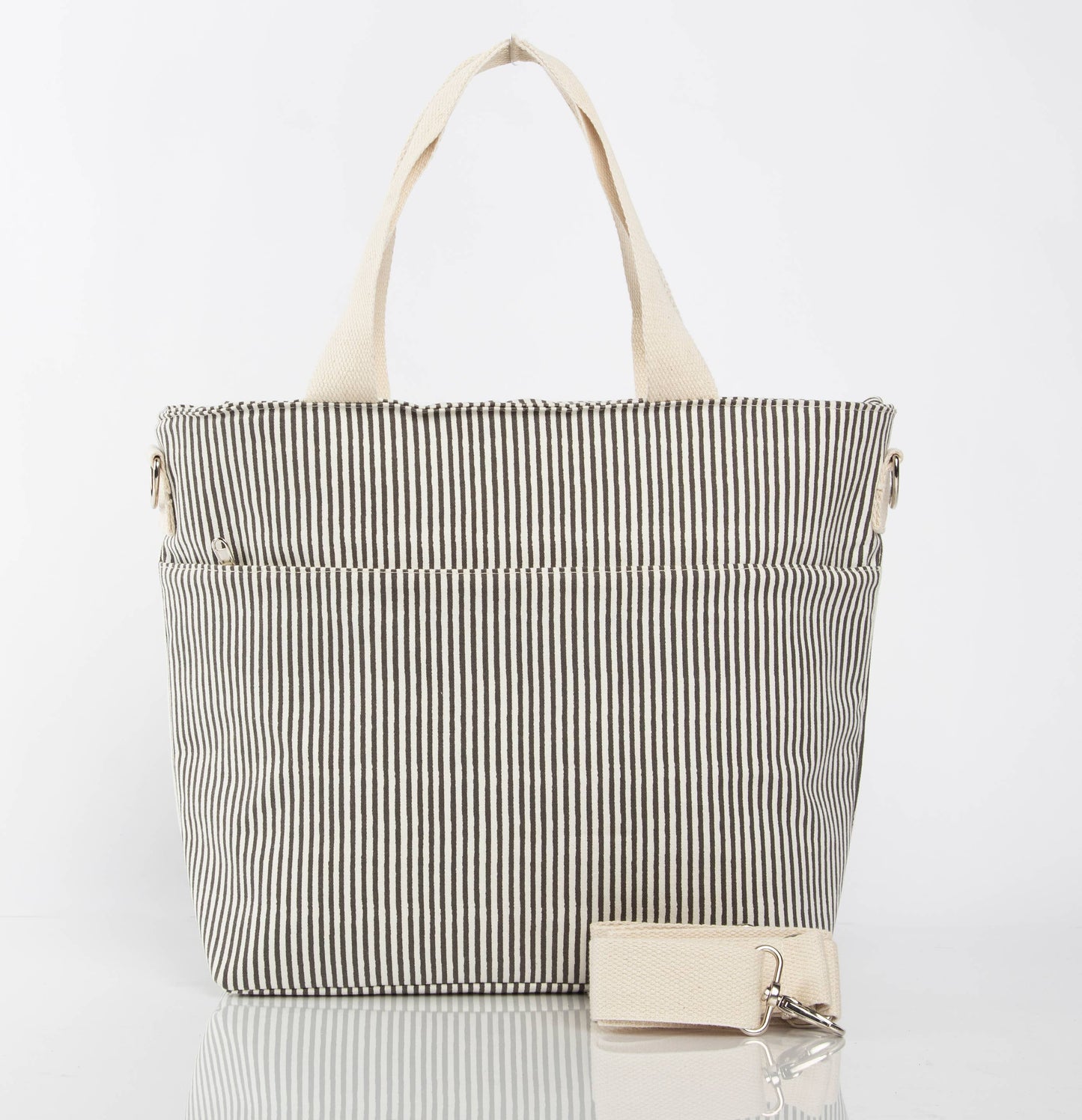 Striped Cooler Tote – Pastel Yellow