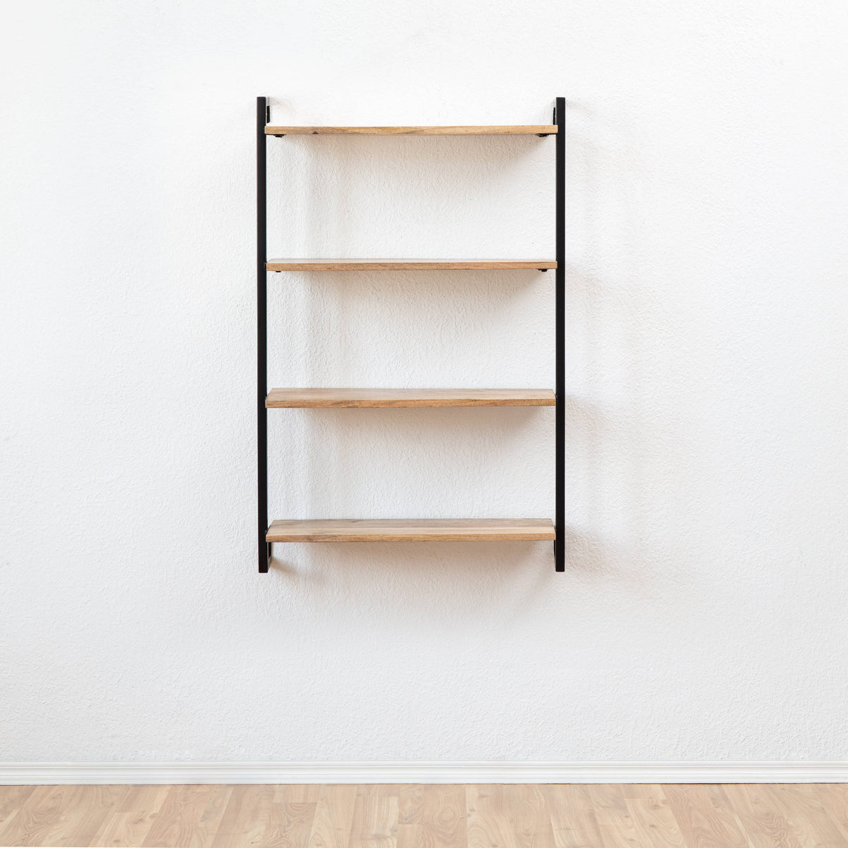 Phantom Solid Wood & Iron Wall Mounted Shelf for Living room