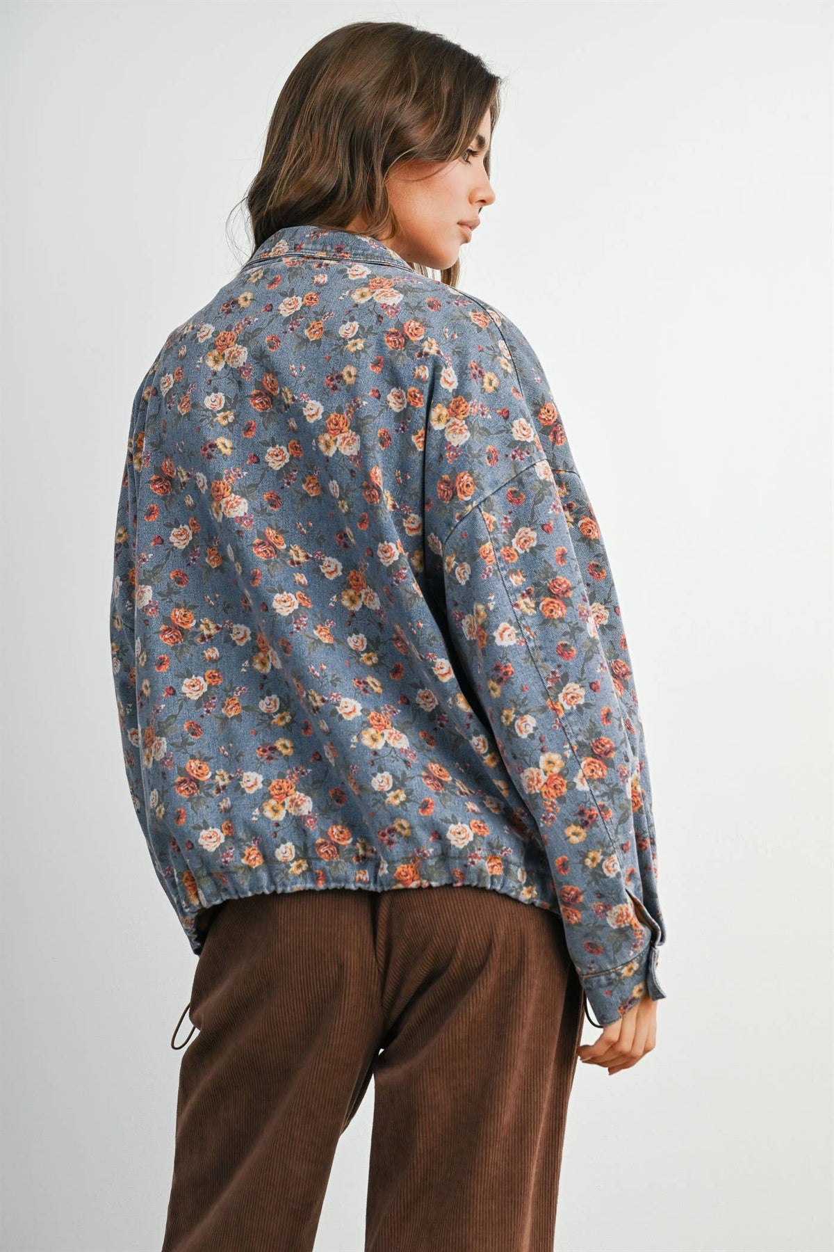 Floral Print Denim Jacket