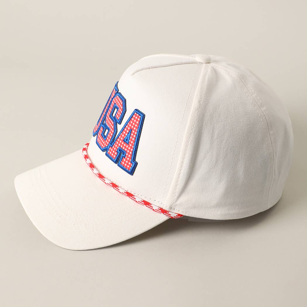 USA Patch Red Rope Trucker Hat