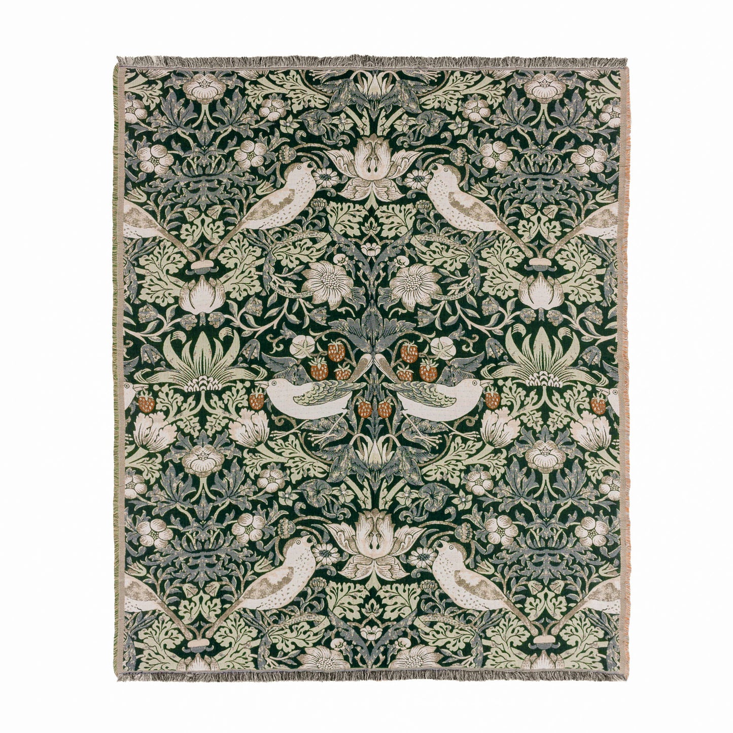 Strawberry Thief Jacquard Throw Forest