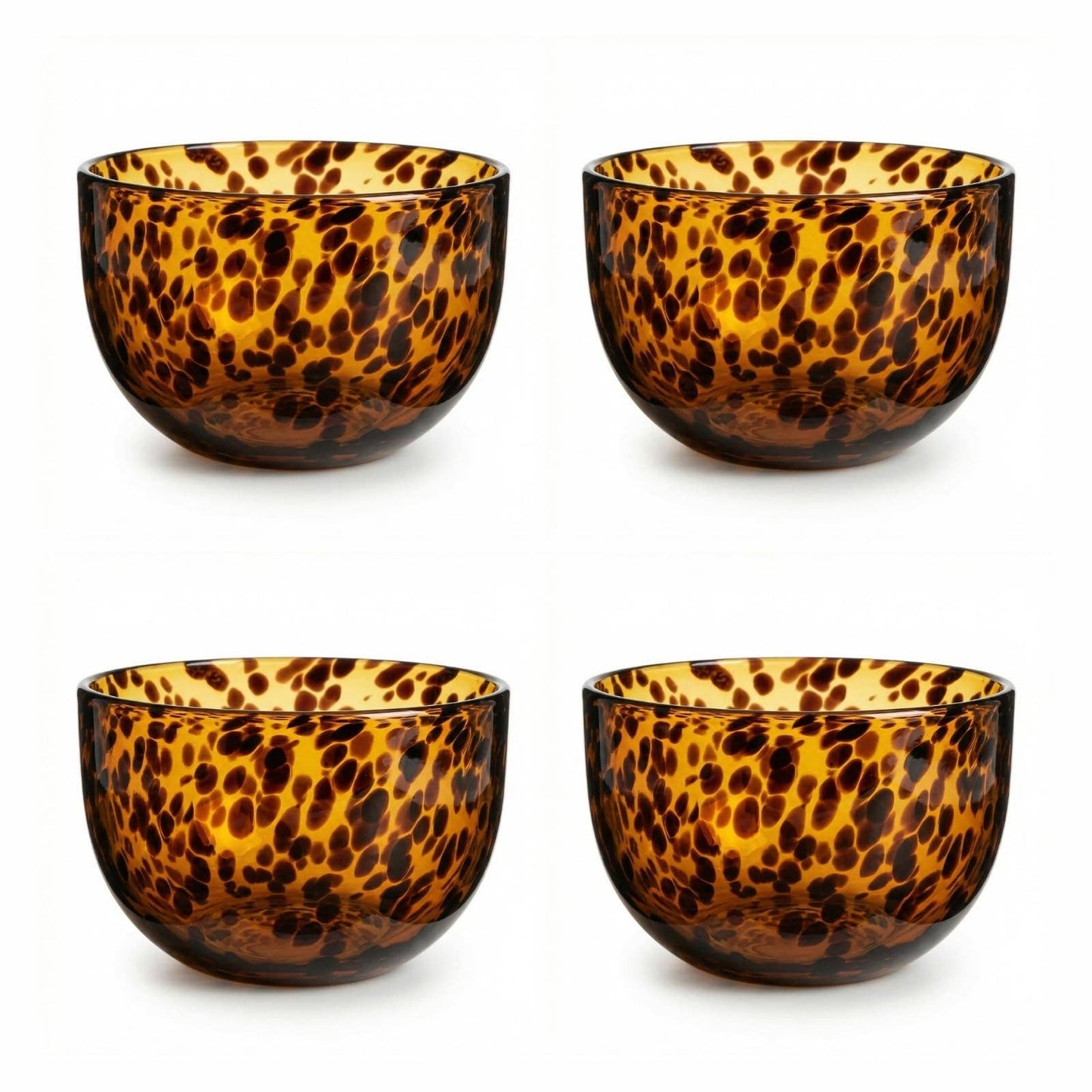 Tortoiseshell Glass Bowls - Set of 4