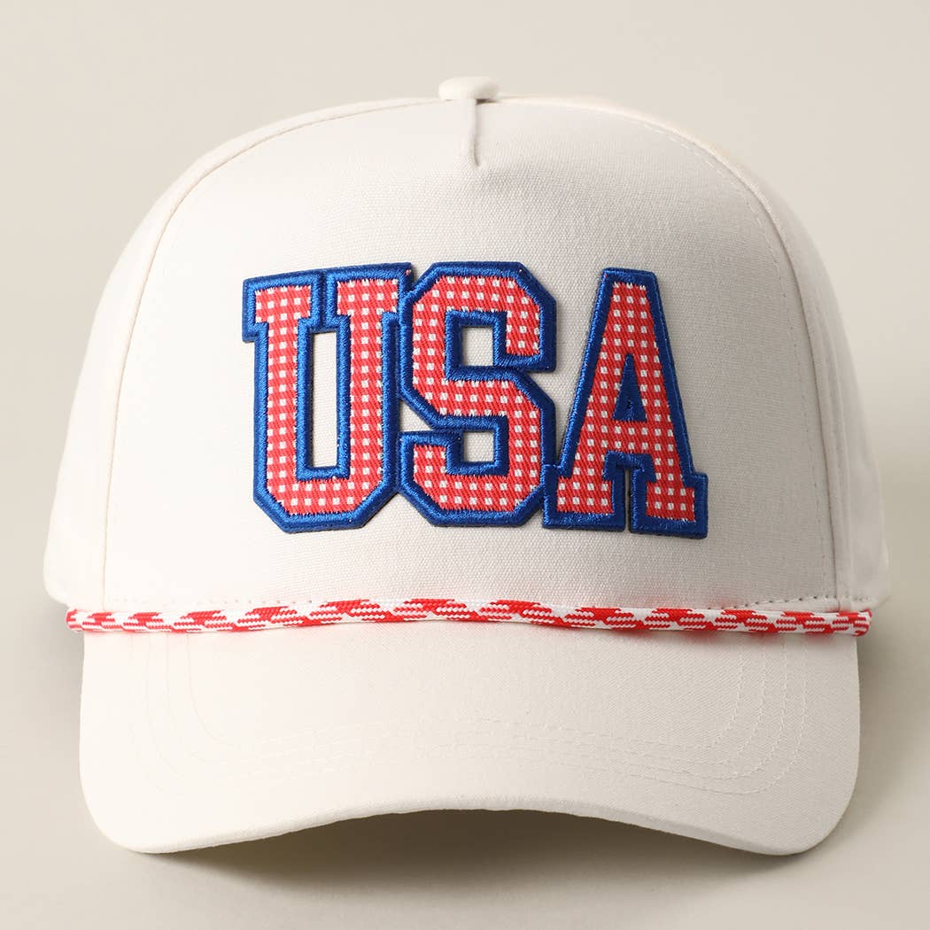 USA Patch Red Rope Trucker Hat