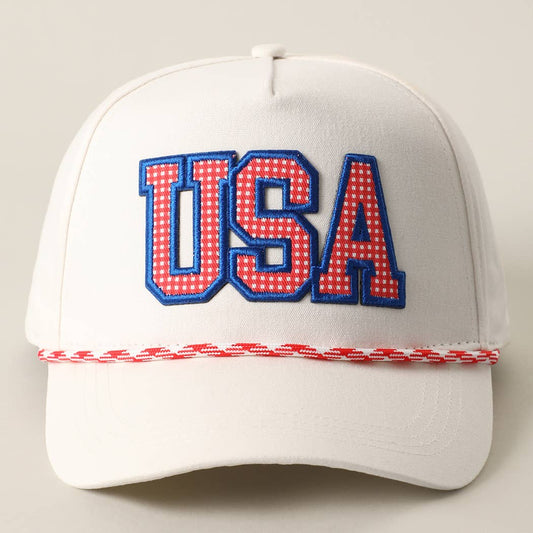 USA Patch Red Rope Trucker Hat