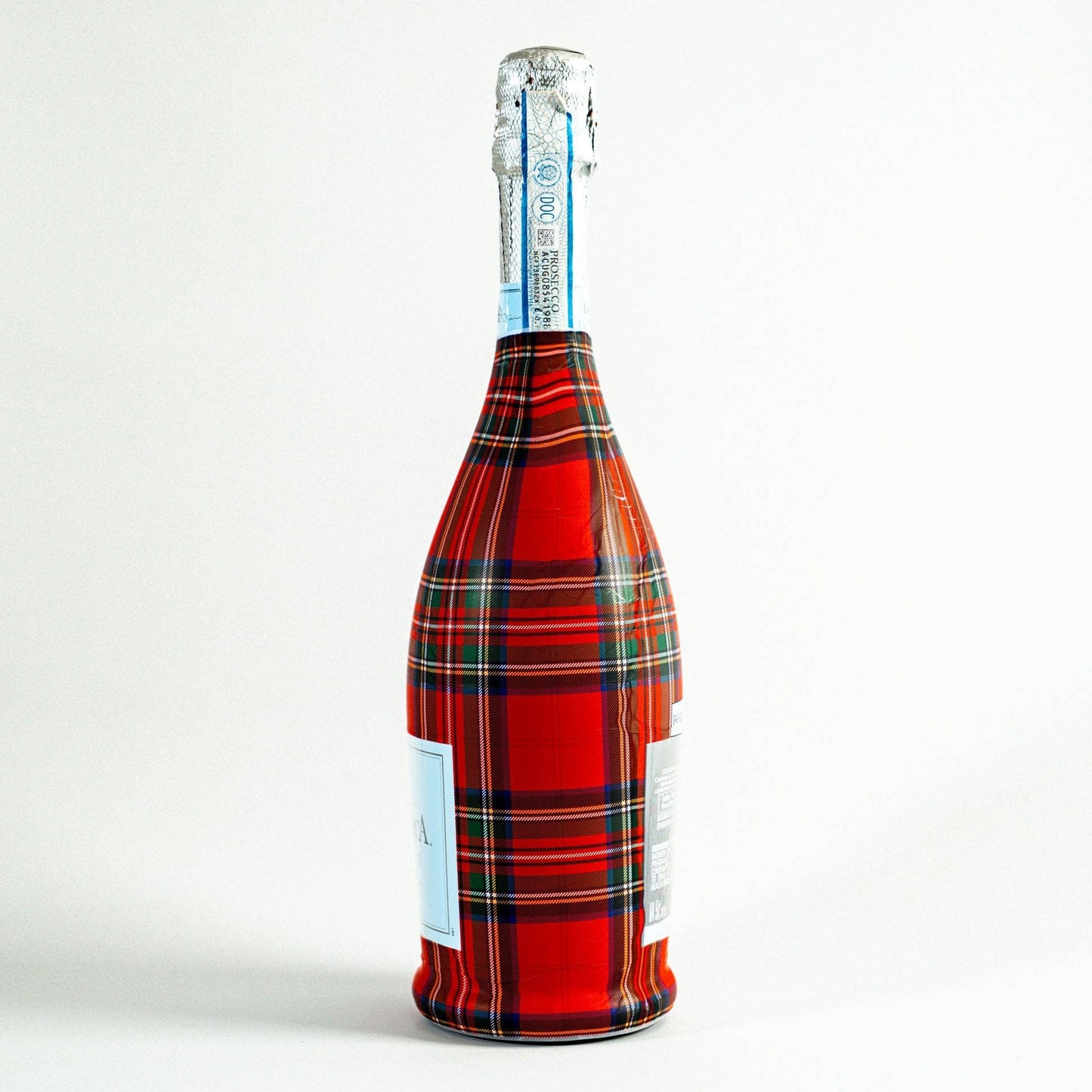 Beau Bottles – Red & Green Christmas Tartan (Prosecco)