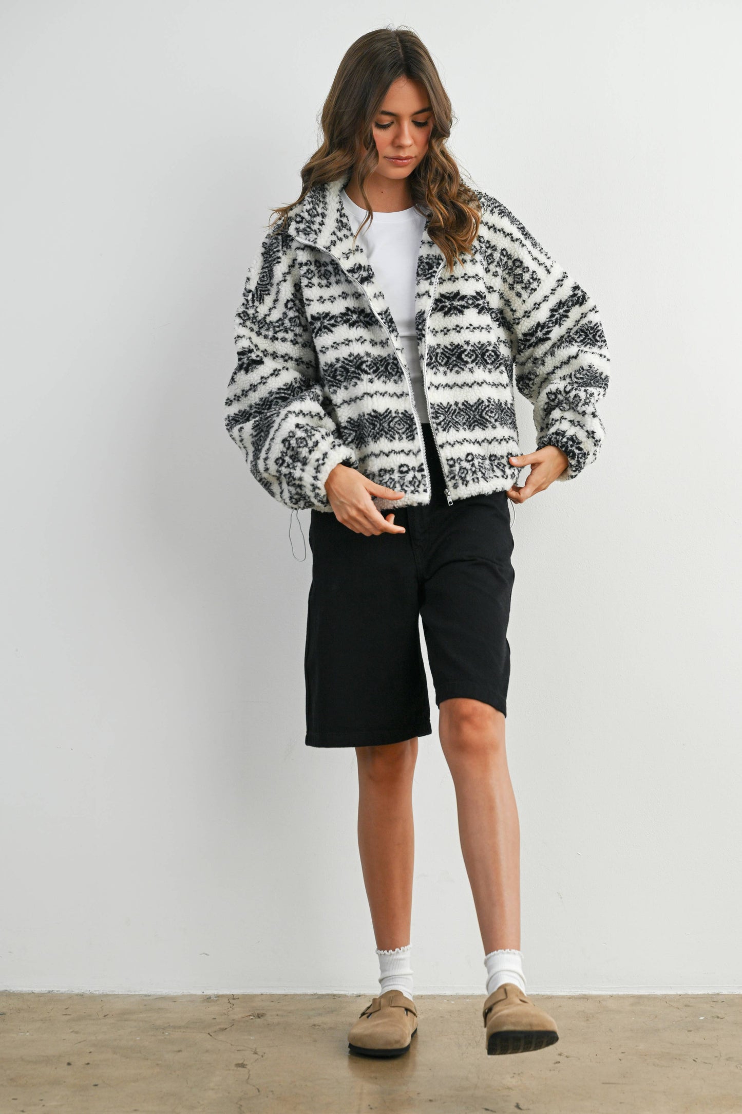 The Camden Jacket – Taupe Fleece Zip-Front