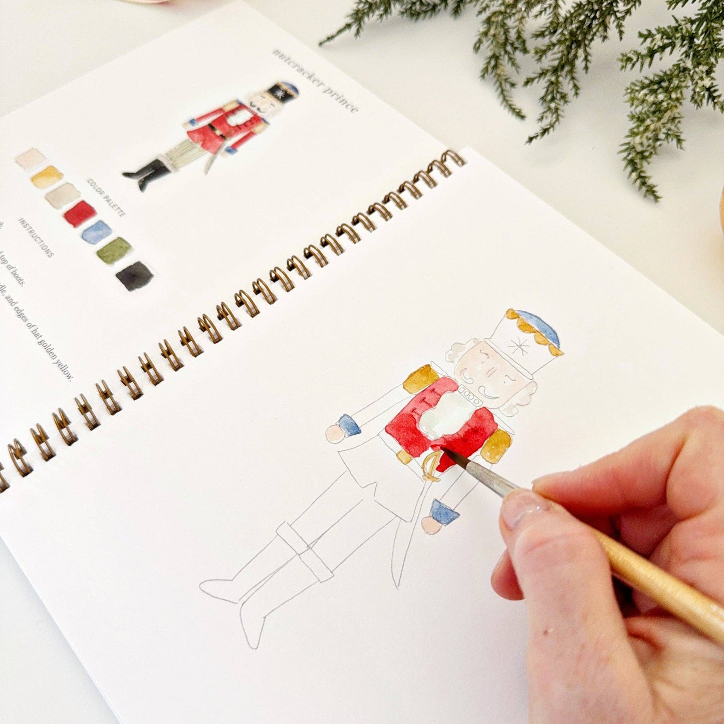 Holiday Nutcracker Watercolor Workbook