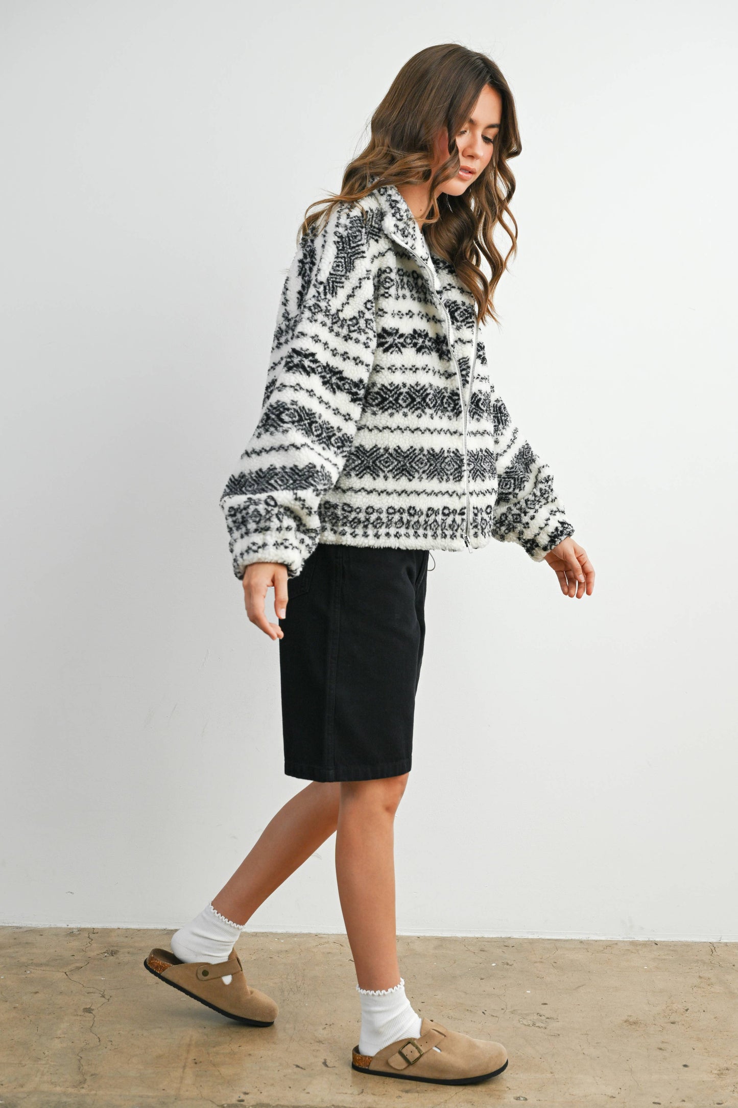 The Camden Jacket – Taupe Fleece Zip-Front