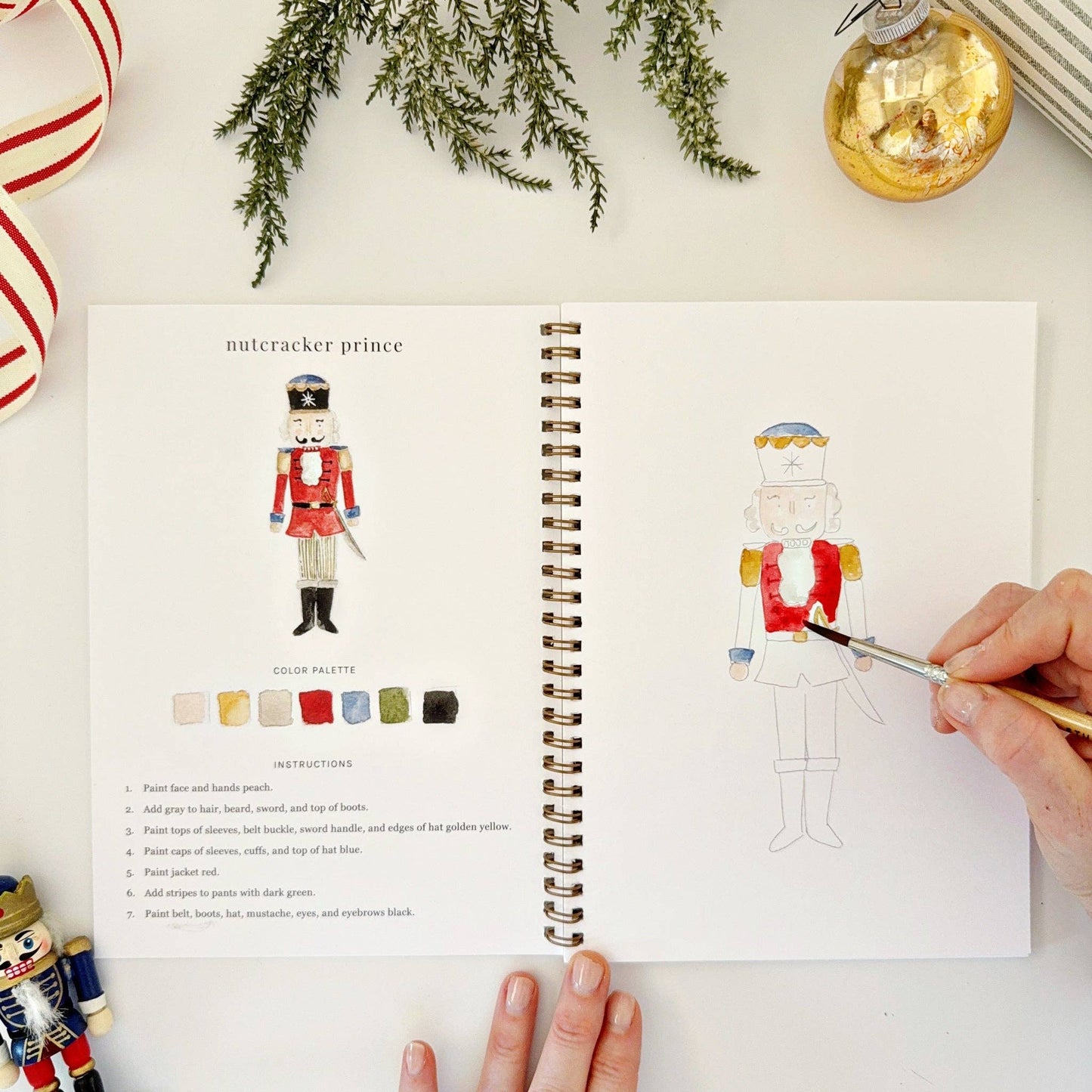 Holiday Nutcracker Watercolor Workbook