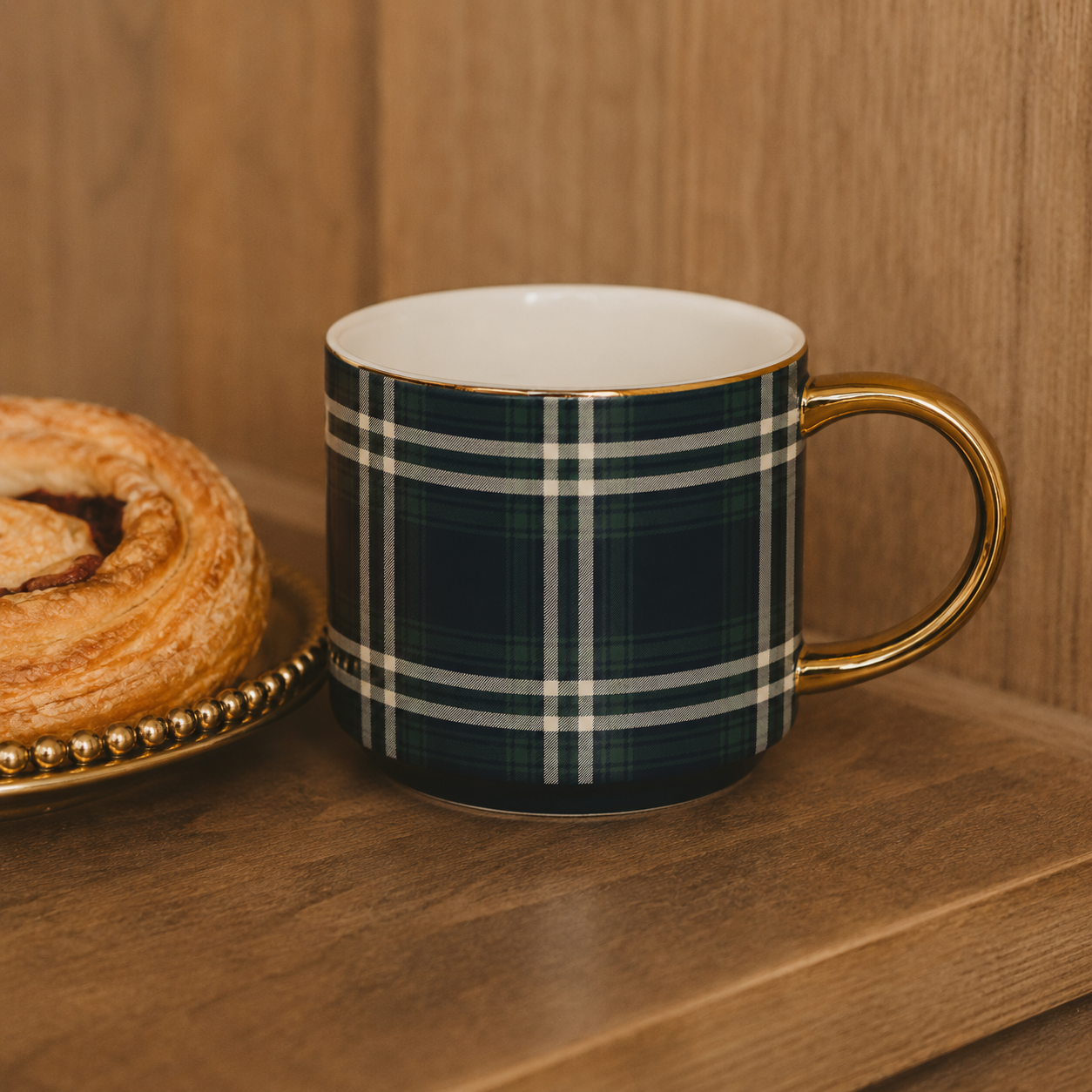 Navy Plaid Coffee Mug - Fall Decor & Gifts