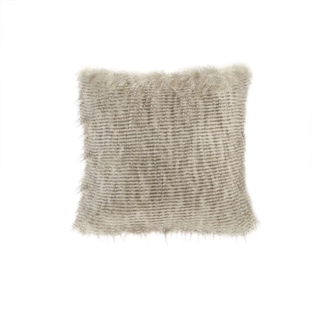 Faux Fur Square Throw Pillow - Natural