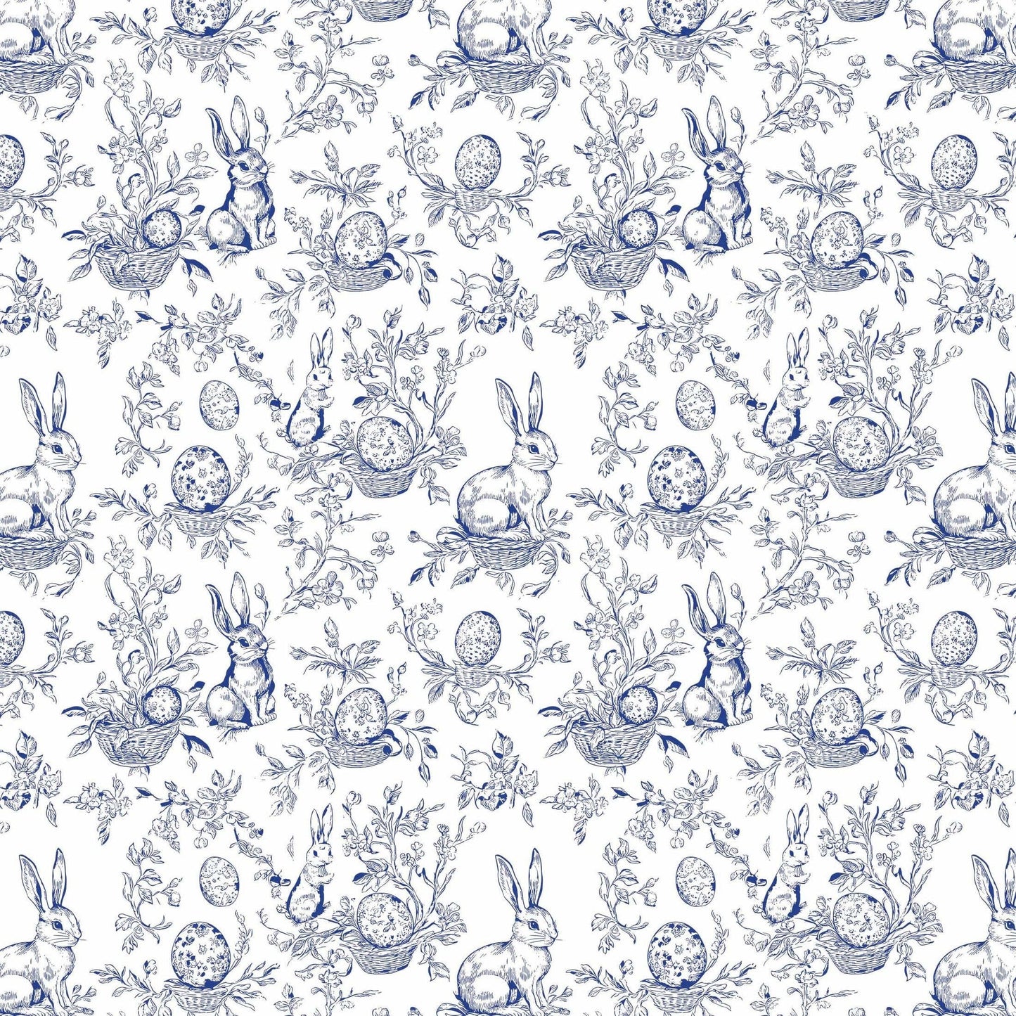Beau Bottles Blue Easter Bunny Toile- Champagne Collection