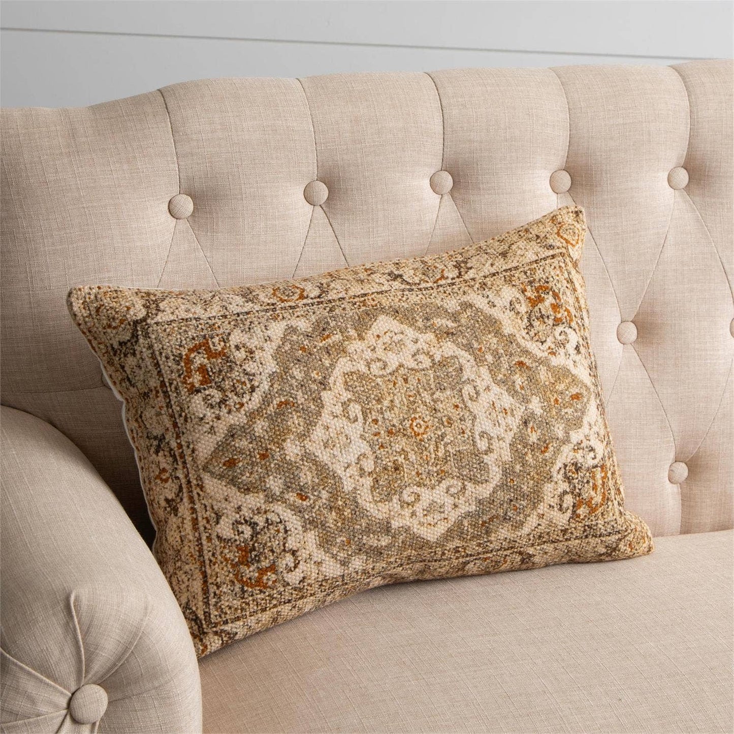 Lumbar Pillow - Knubby Slub Antique Rug, Rust (PC)