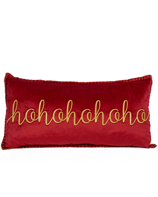 Ho Ho Ho Embroidered Pillow