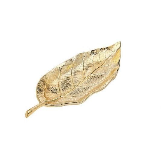 Gold Finish Leaf Tray Small: Gold Finish