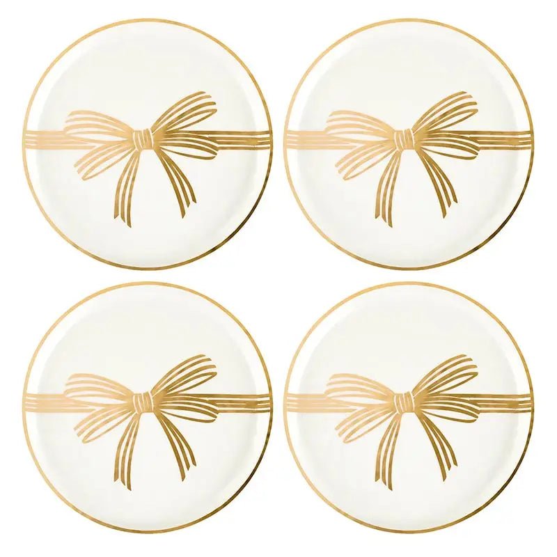 Gold Bow Appetizer Plates