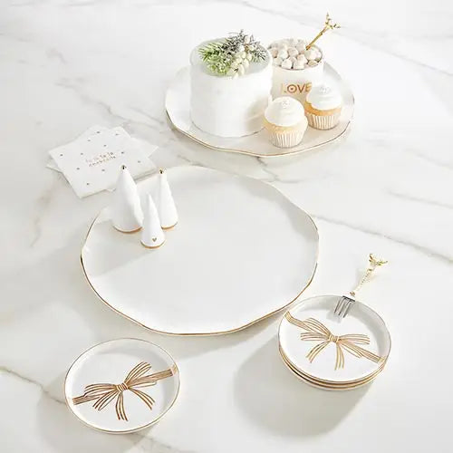 Gold Bow Appetizer Plates