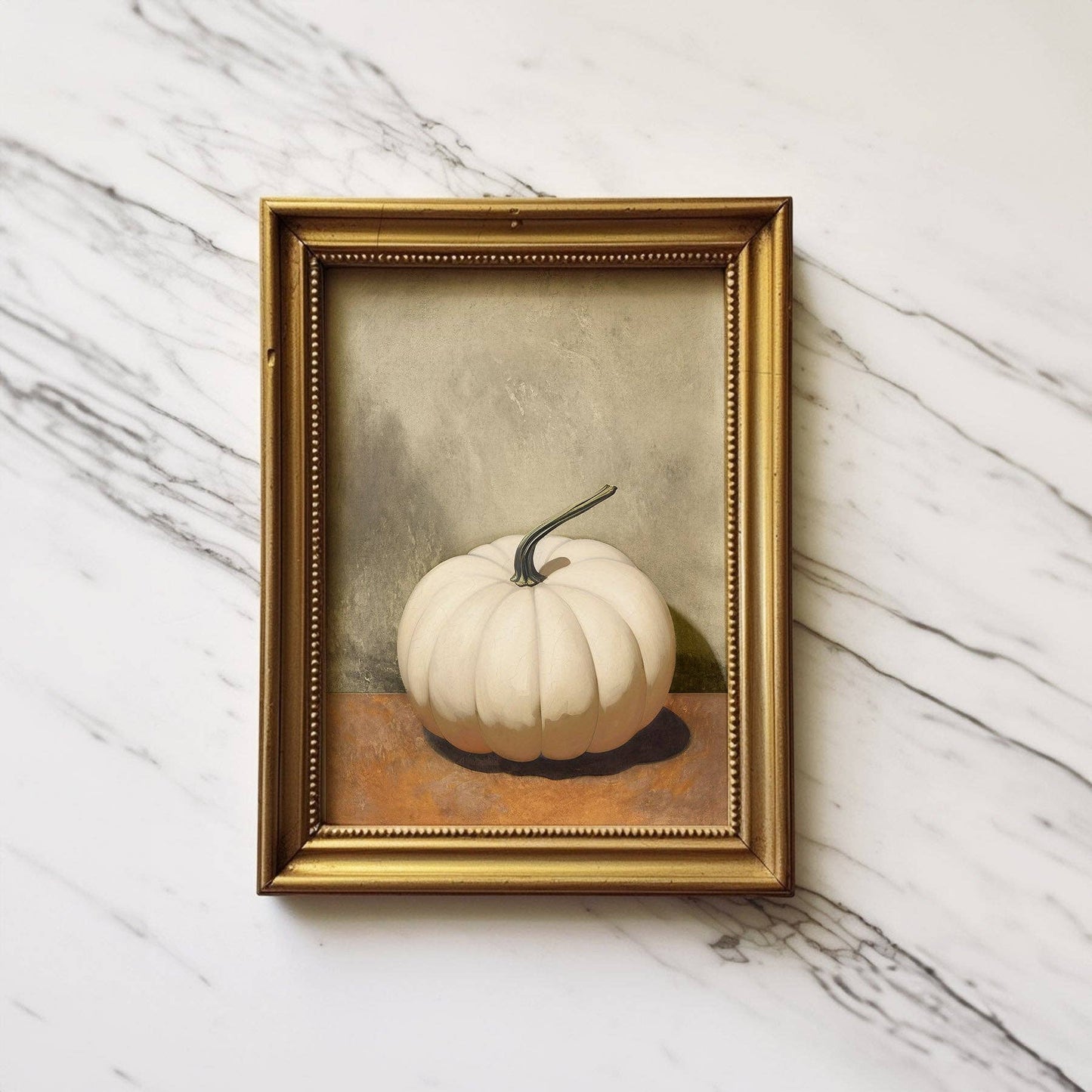Isolated White Pumpkin Art Print: 11x14