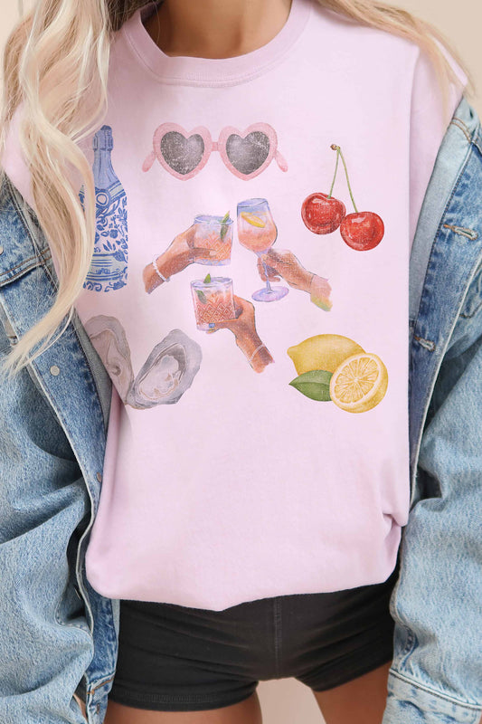 [G1988X-OTS]-FRENCH GALLERY OVERSIZED TEE: WHITE / S/M