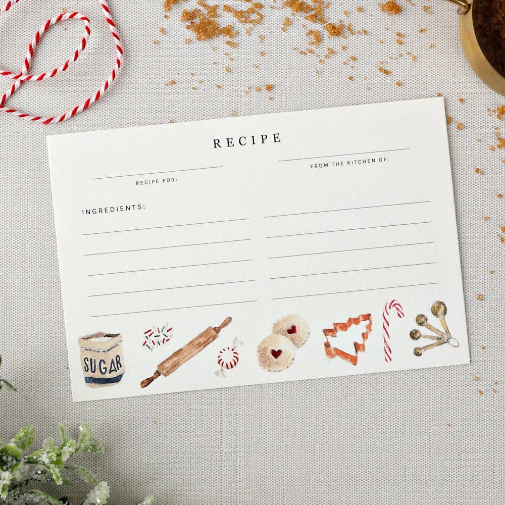 Holiday Baking Recipe Cards – Set of 12