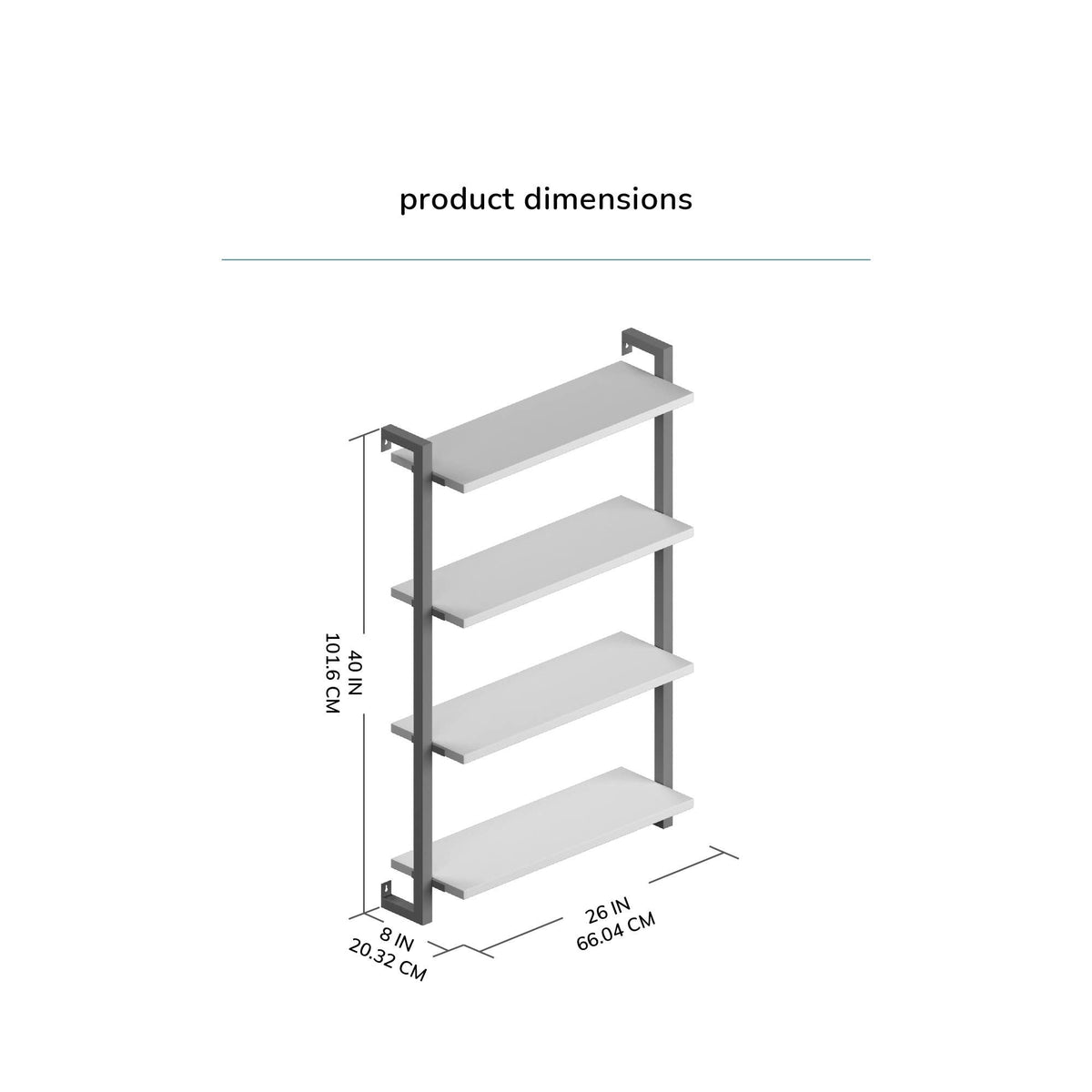 Phantom Solid Wood & Iron Wall Mounted Shelf for Living room