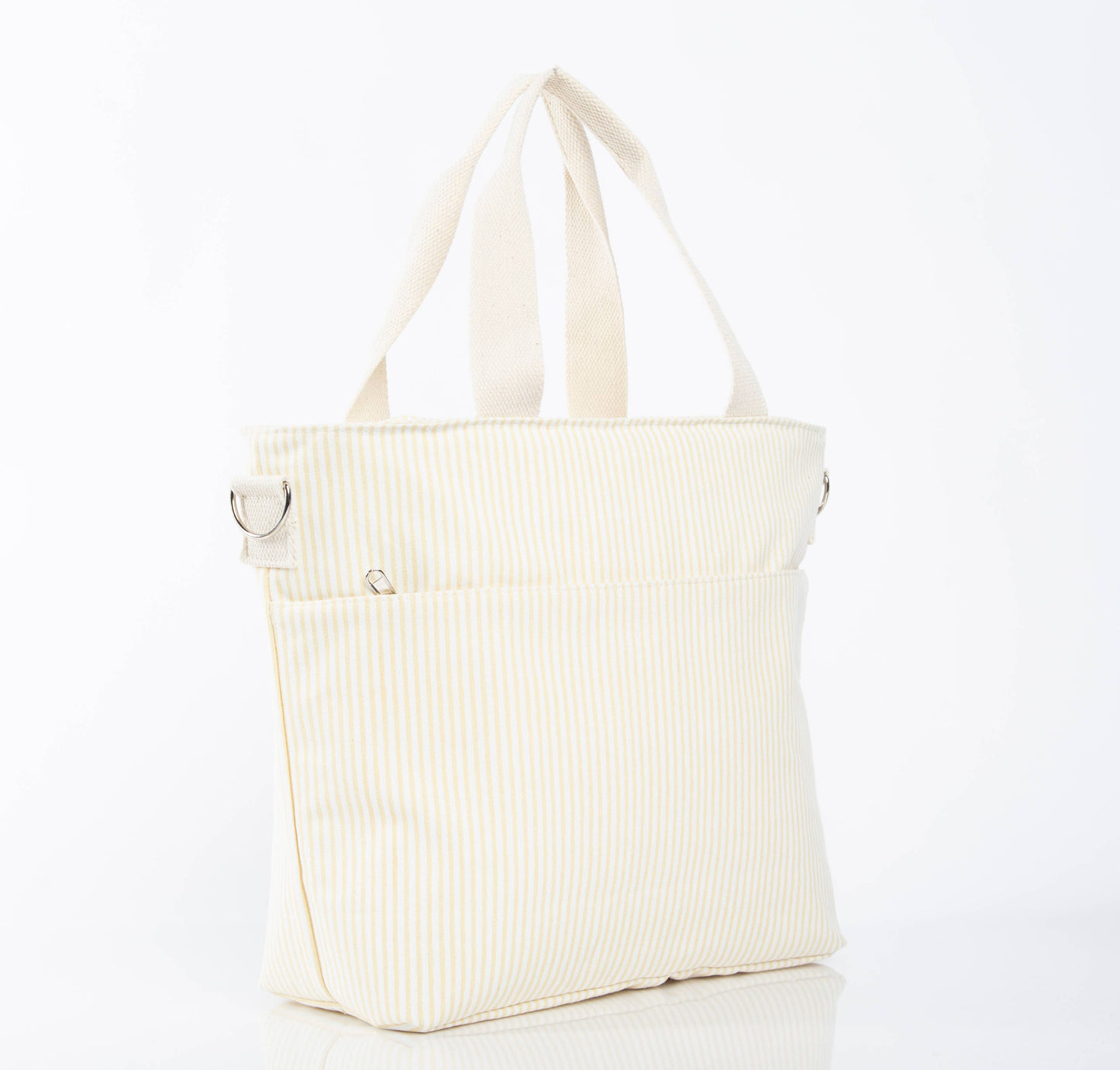 Striped Cooler Tote – Pastel Yellow