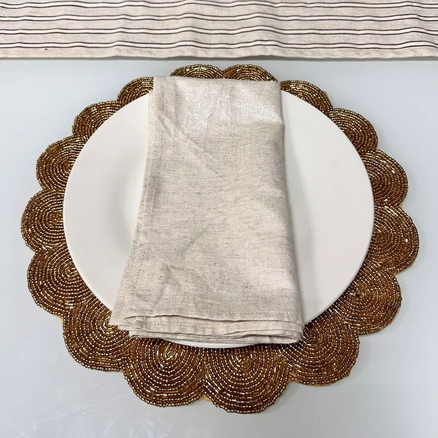 Beaded Gold Swirl Petal Placemat