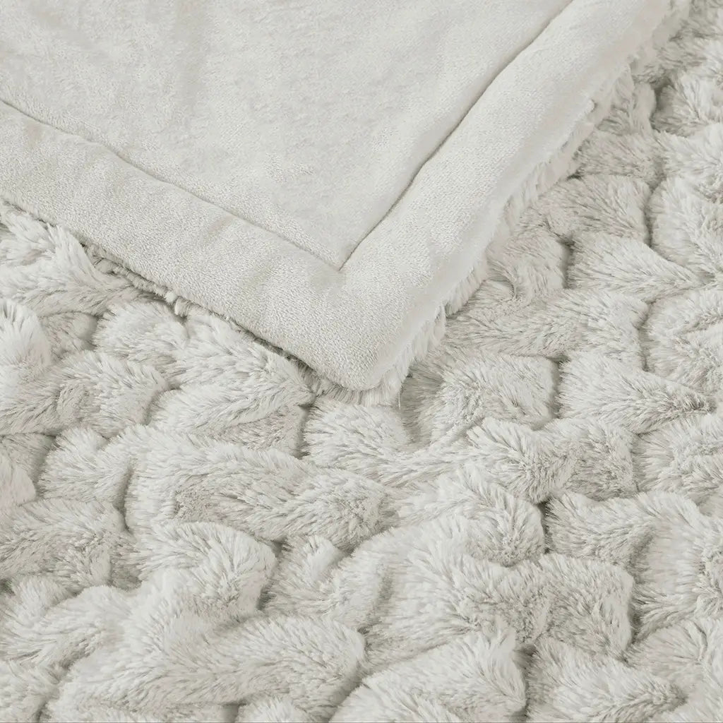 Ruched Fur Throw