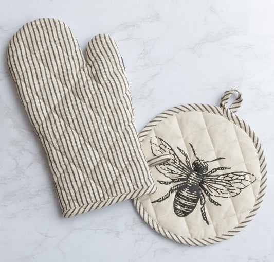 Oven Mitt And Pot Holder - Bee (Pk/04 Ast)