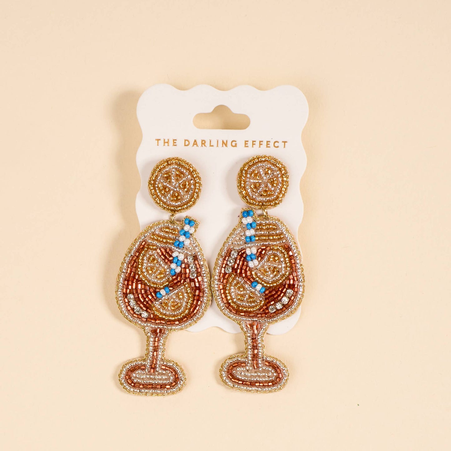 Beaded Earrings–Aperol Spritz