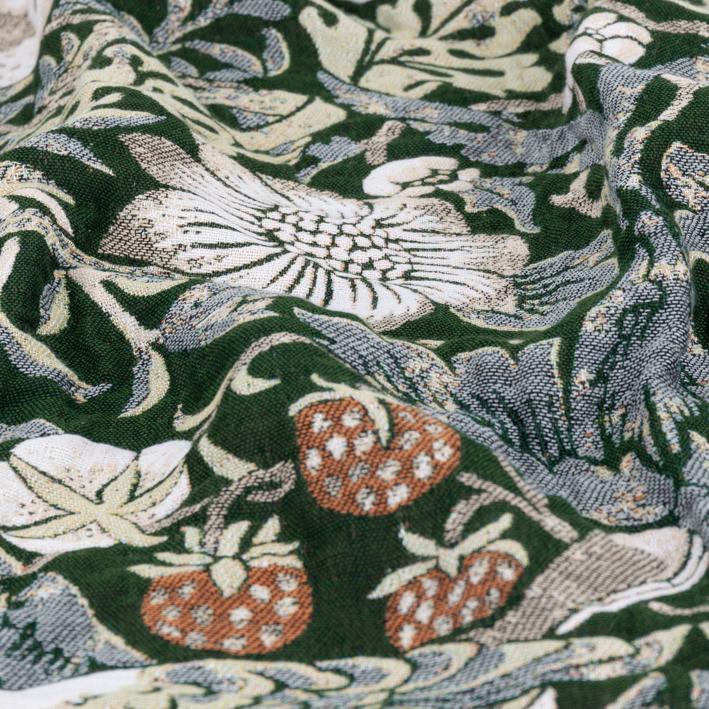 Strawberry Thief Jacquard Throw Forest