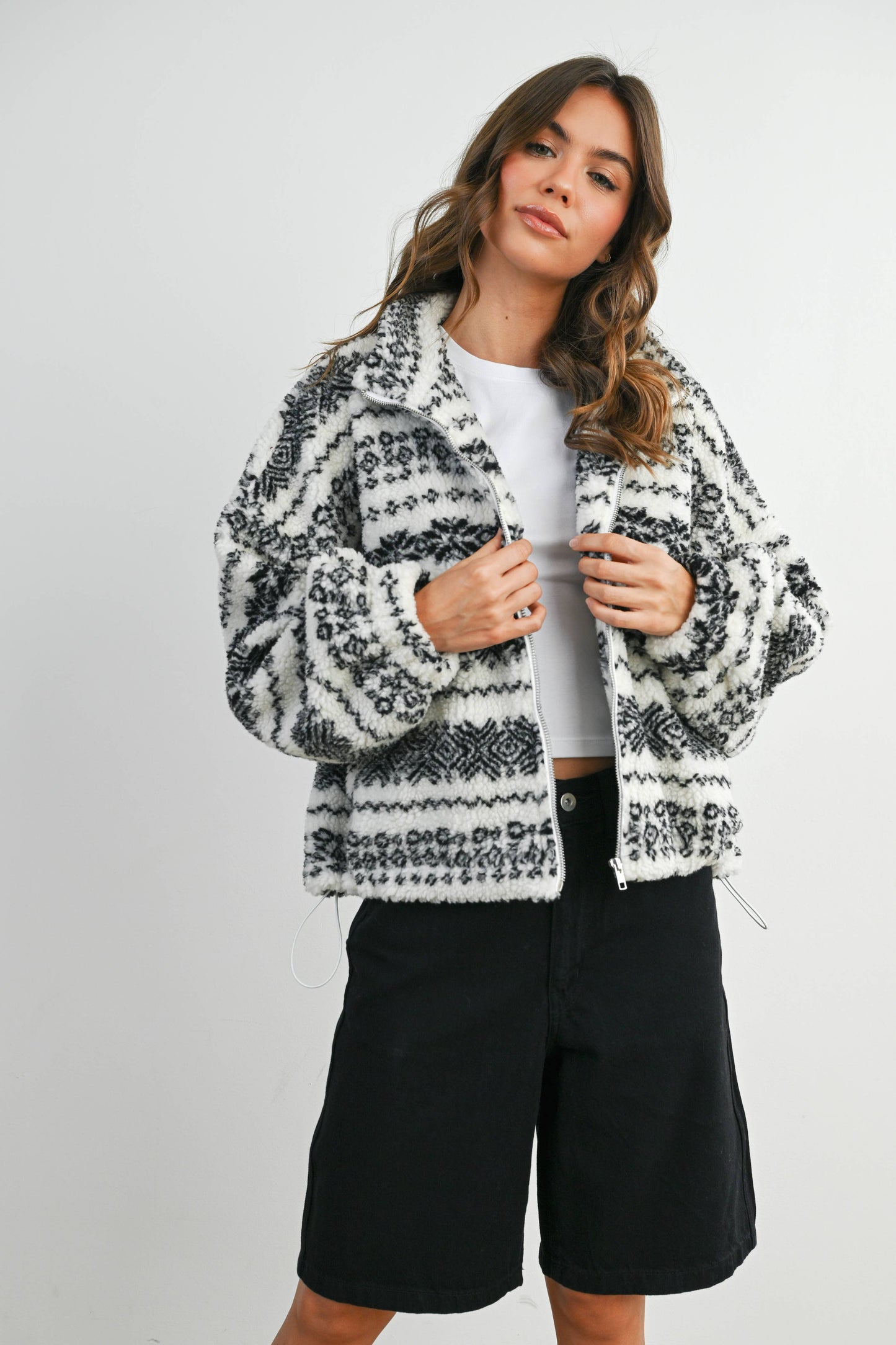 The Camden Jacket – Taupe Fleece Zip-Front