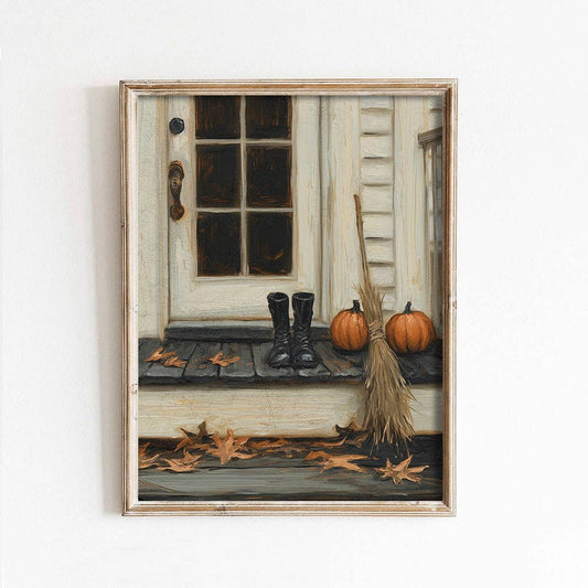 Autumn Front Porch Art Print: 11x14