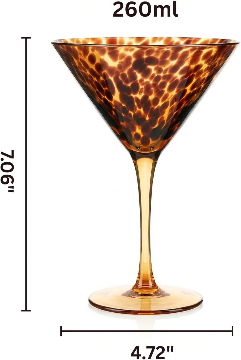 Tortoise Leopard Print Martini Glasses