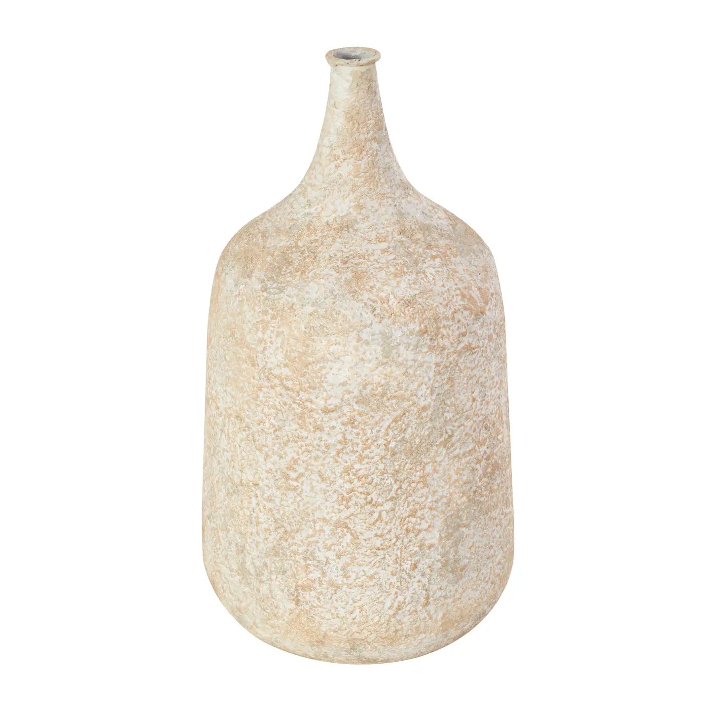 Rustic Beige Metal Vase